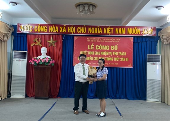 LỄ CÔNG BỐ QUYẾT ĐỊNH GIAO NHIỆM VỤ PHỤ TRÁCH VIỆN NGHIÊN CỨU NUÔI TRỒNG THỦY SẢN III