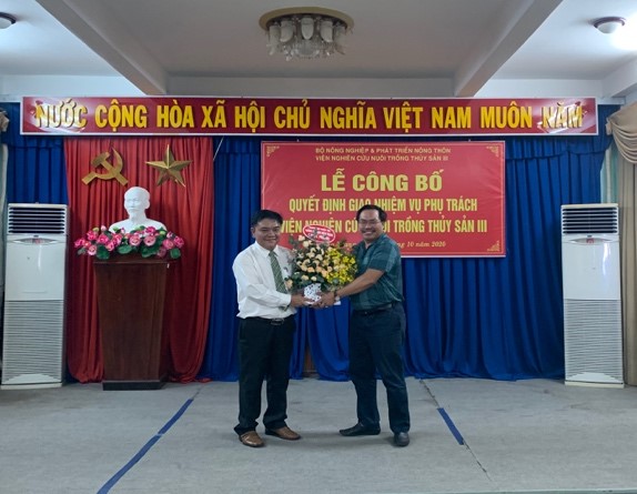 LỄ CÔNG BỐ QUYẾT ĐỊNH GIAO NHIỆM VỤ PHỤ TRÁCH VIỆN NGHIÊN CỨU NUÔI TRỒNG THỦY SẢN III