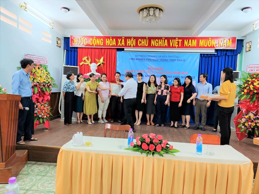 Hội nghị sơ kết hoạt động 6 tháng đầu năm và phương hướng hoạt động 6 tháng cuối năm 2025 của Viện Nghiên cứu Nuôi trồng thuỷ sản III