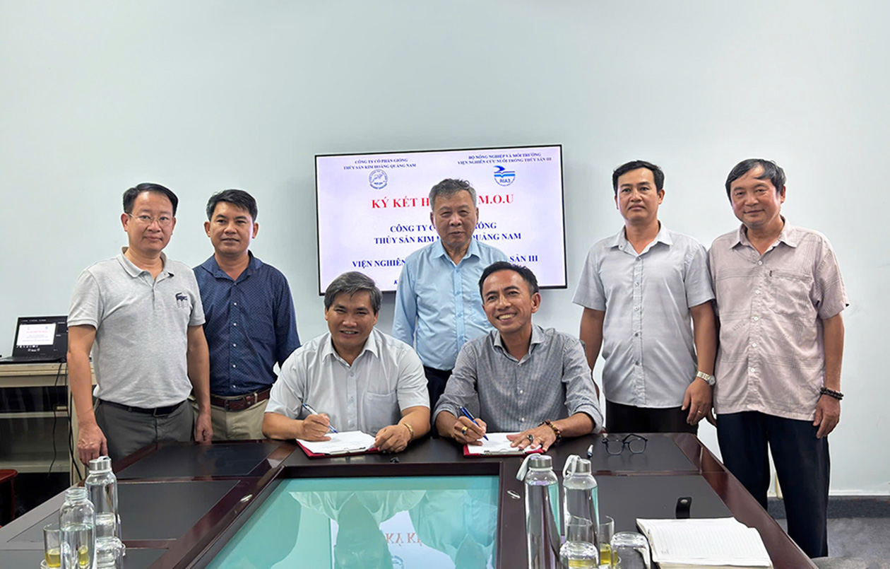 Viện Nghiên cứu Nuôi trồng thủy sản III tiếp đón đoàn công tác của Công ty Kim Hoàng Quảng Nam và ký thỏa thuận hợp tác