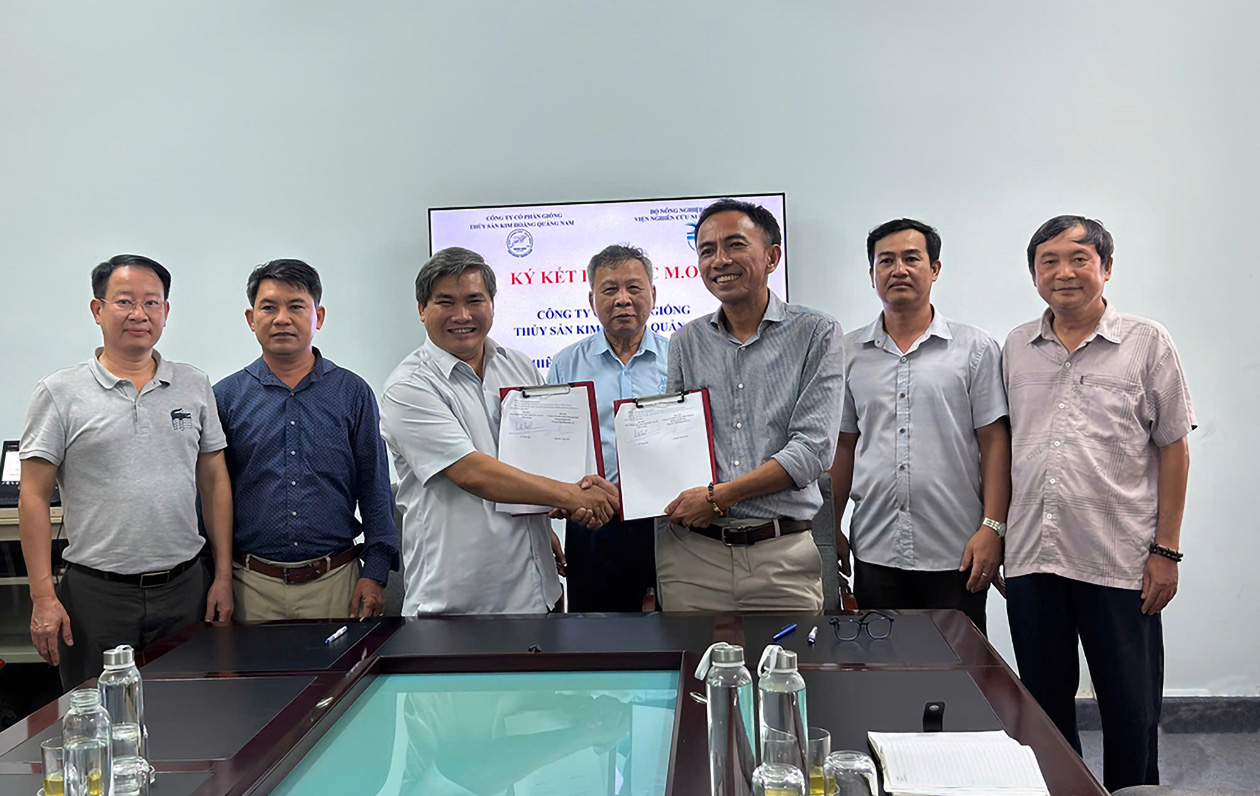 Viện Nghiên cứu Nuôi trồng thủy sản III tiếp đón đoàn công tác của Công ty Kim Hoàng Quảng Nam và ký thỏa thuận hợp tác