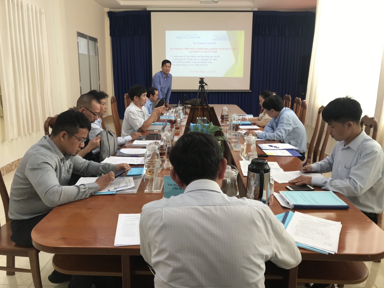 NGHIỆM THU ĐỀ TÀI XÂY DỰNG QUY TRÌNH NUÔI CÁ CHÌNH BÔNG (ANGUILLA MARMORATA) TẠI TÂY NINH